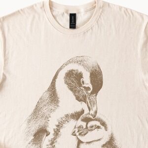Etched Birds Graphic Tee Natural Wading Birds Line Art Design